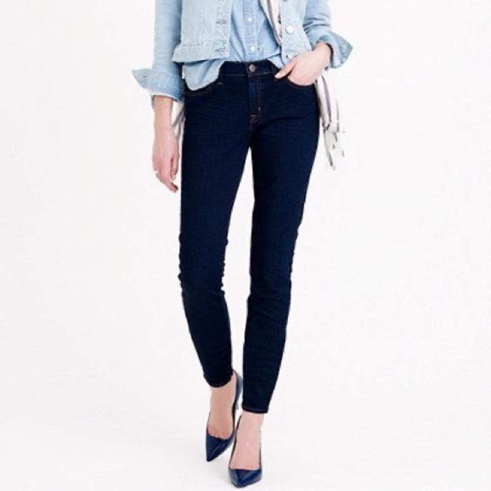 J.Crew Petite Toothpick Jean, Dark Wash, 28P